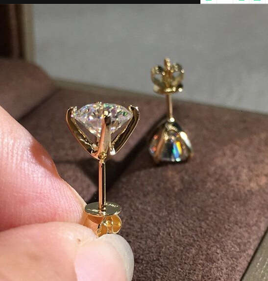 Earstuds, zircon four claw earrings, small accessories, women's jewelry