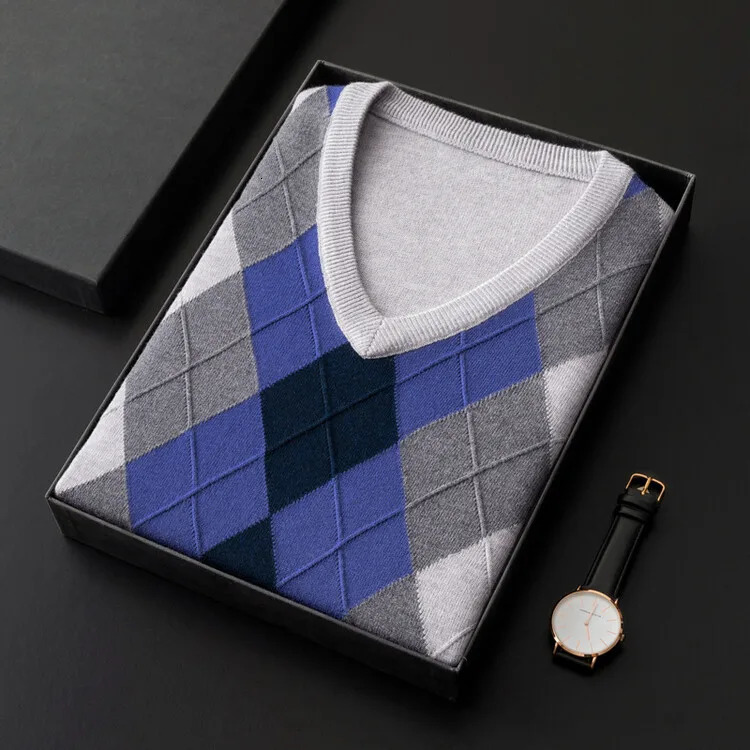 Mens Business Casual Pullover Wear Warm Sleeveless Wool Knitted Sweater Vest Tops 241129