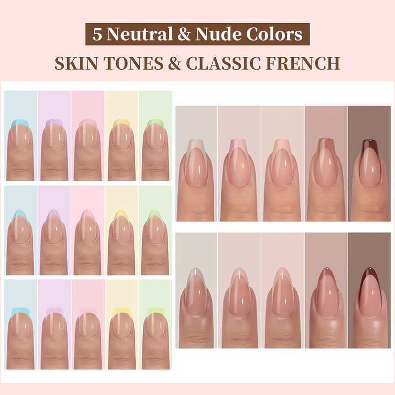 150Pcs/Box Acrylic Press on Nails Full Cover Fake False Tips Soft Gel Extension T-shaped Oval Capsule Almond Sculpted Salon DIYXJ241128