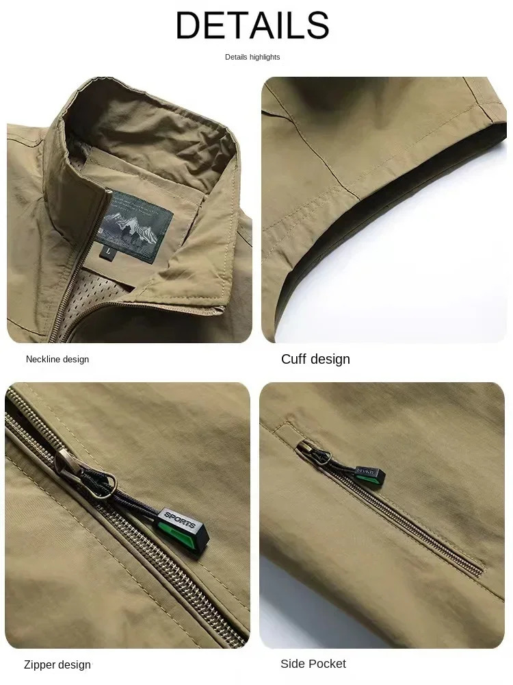 Autumn Men Waistcoat Outdoor Leisure Solid Sleeveless Jacket Young Middleaged Pography Fishing Casual Vest Male summer 241129
