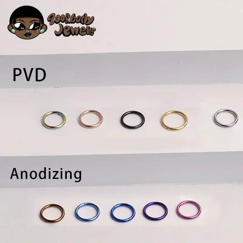 G23 Nose Piercing 36 Implant Grade 14G 16G 18G 20G Clicker Diaphragm Tragus Sexy Body Jewelry Wholesale 241125