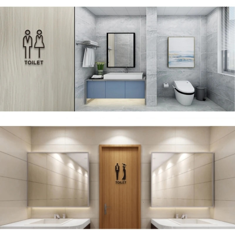 Toilet Logo Creative WC Logo Door Stickers Mens and Womens Toilet Logo Door Stickers 241127