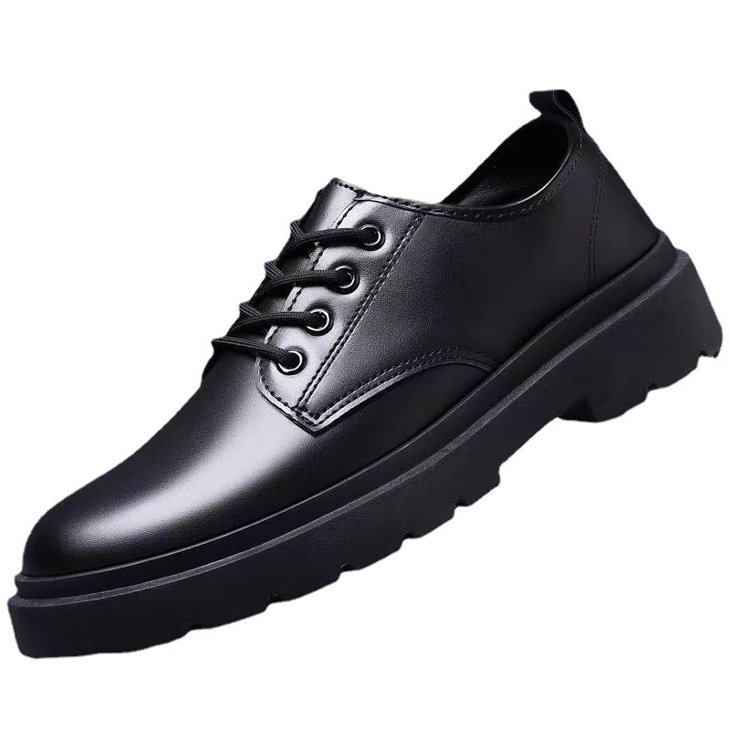 New Spring Work New Autumn/Winter/Summer Business Waterproof Black Leather Designer Men's Casual Shoes Multi functional Thick Board Shoes