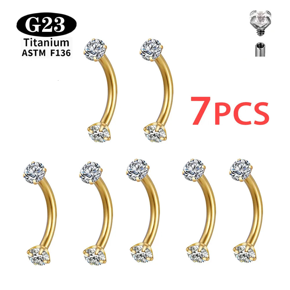 Wholesale 1710PCS Eyebrow Piercing Jewelry Labret Lip Stud G23 Septum Nose Ring For Women 241125