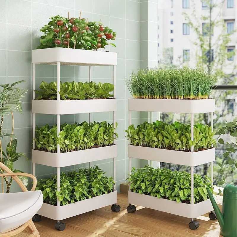 Planters Pots Balcony vegetable rack multi-layer flower outdoor courtyard seed plants balcony indoor plant pot Q240429
