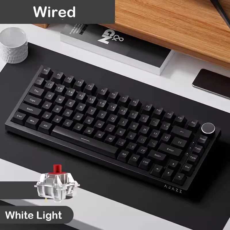 AJAZZ AK820/AK820Pro Mechanical Keyboard TFT Sn Mtifunctional Knob Gaming Keyboard Wired/2.4GHz/BT Connect PC Keyboard Y241126