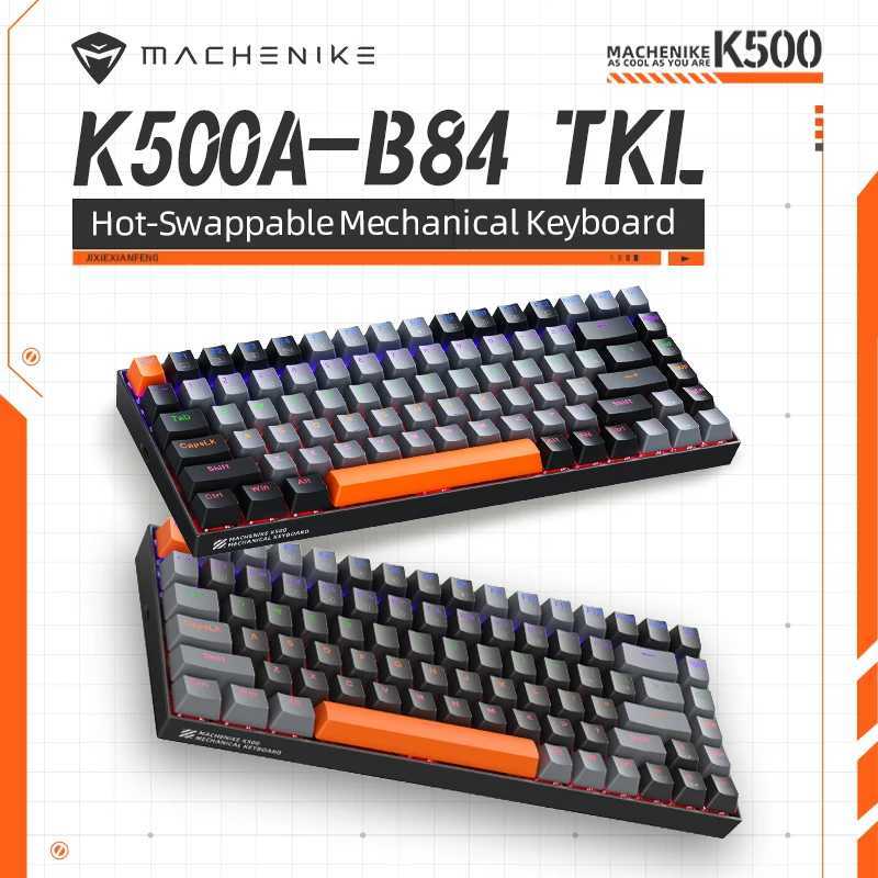 Henike K500A-B84 mechanical keyboard 75% TKL hot swappable wired gaming keyboard 6-color backlit 84 keys suitable for PC player laptops Y241126