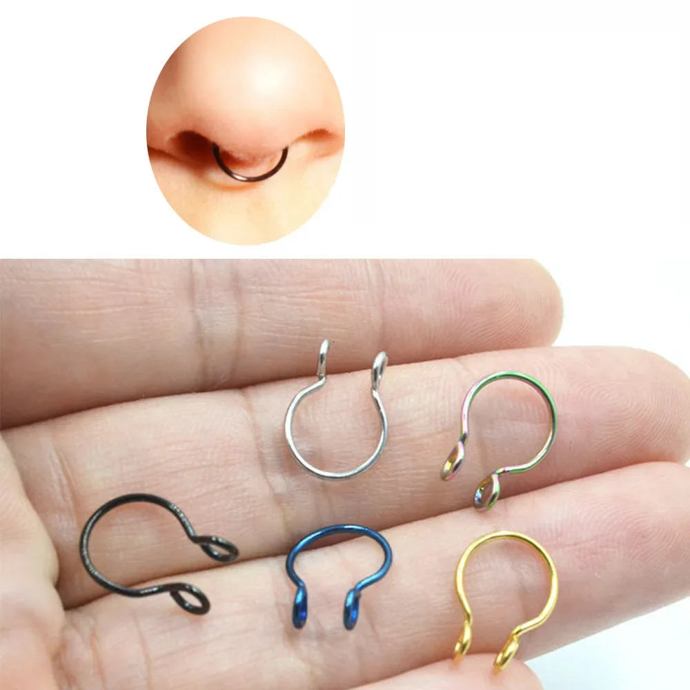 2 Sizes U Shaped Nose Ring Hoop Septum Rings Stainless Steel Piercing Oreja Pircing Jewelry 241125