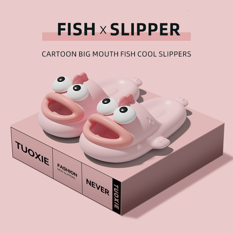 Designer Eva Clown Fish Women with a Feeg of Stepping on Shit Funny at Home, Men's Outerwear, Cool Slippers for Summer and Autumn, Anti slip