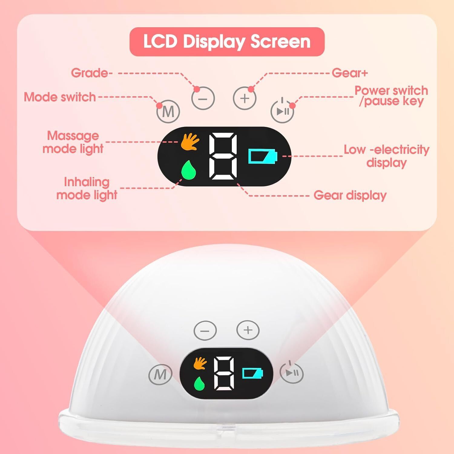 2 PCS Wearable Electric Breast Pump Silent Hands Free 9 Levels Auto Milker USB