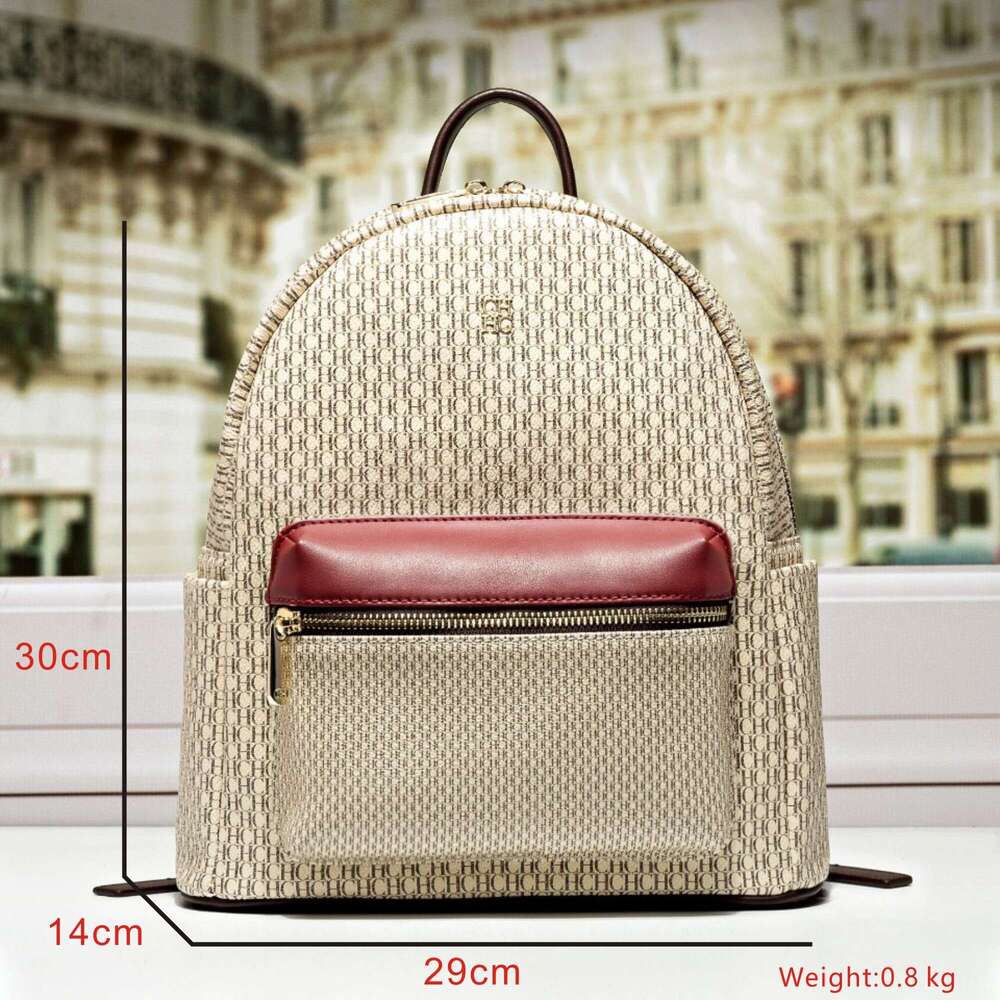 New lightweight leather material backpack, high-value waterproof, suitable for women's commuting and leisure bags, women's large capacity ba