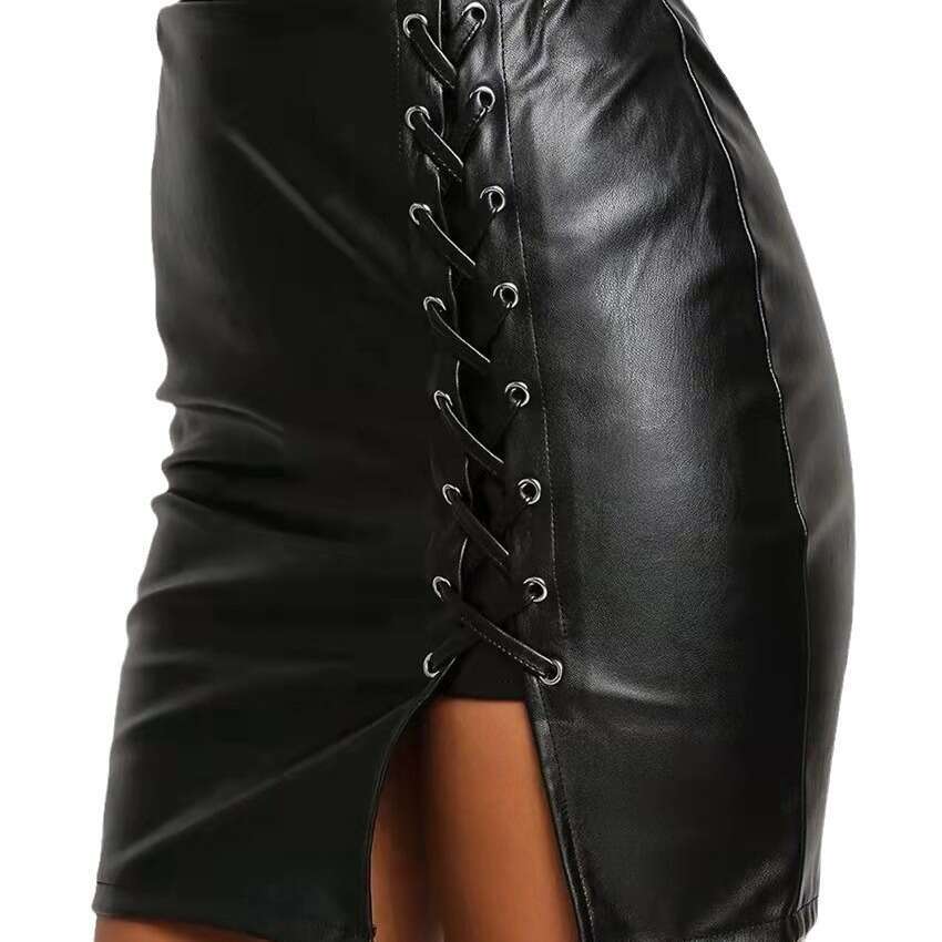 Feng 2023 New Style Fashionable Strap High Waist Bag Hip Split Women's Half length Skirt