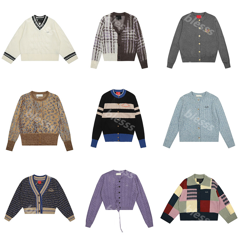 43 Styles Wool Jacket Womens Knitted Cardigan Designer Sweater Coats Luxury Women Clothing Knit Tops Pullover Retro Sweaters Long Sleeve Jacket DPD2411291