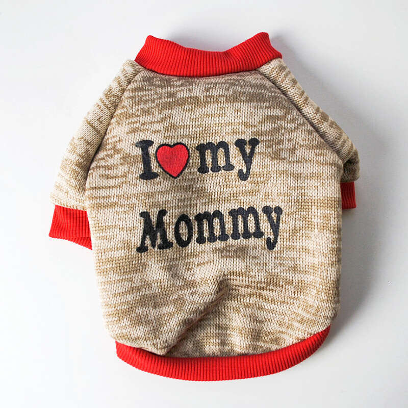 Toy Small Dogs And Cats - "I Mommy""I Love My Daddy", Soft Letter Print Pet Sweater