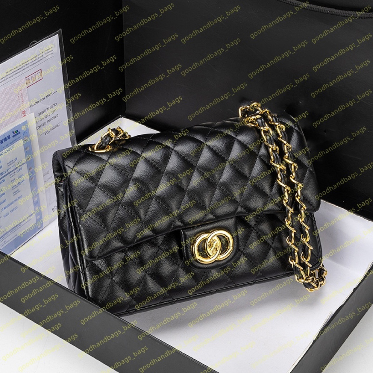 5A Designer Bags Women Shoulder Chain Clutch Flap Bag Wallet Check Purse Double Letter Solid Hasp Waist Square Stripes Womans s Handbag Female backpack bao