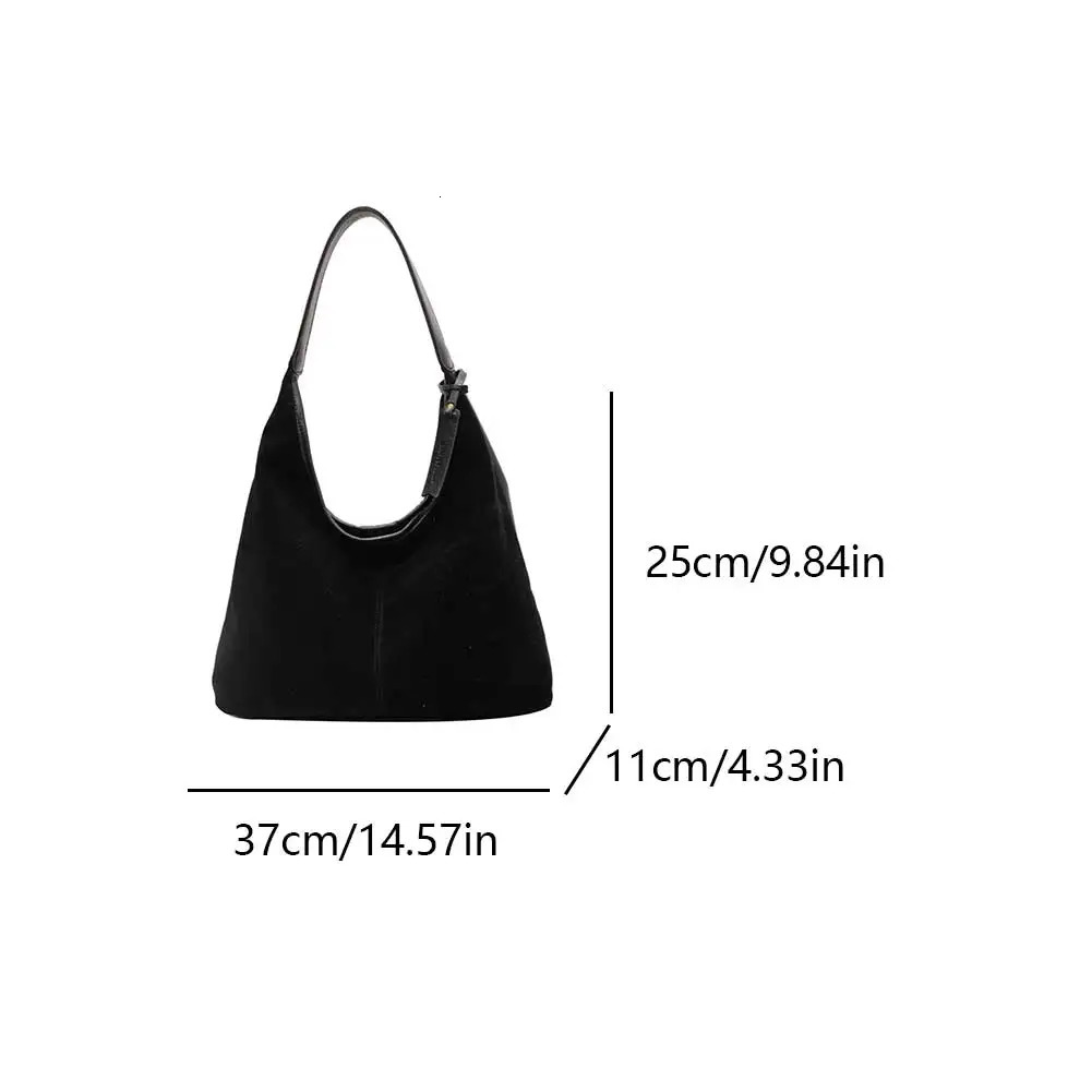 Womens suede homeless bag lazy shoulder bag retro large capacity handbag fashionable autumn and winter handbag womens casual wallet 241122