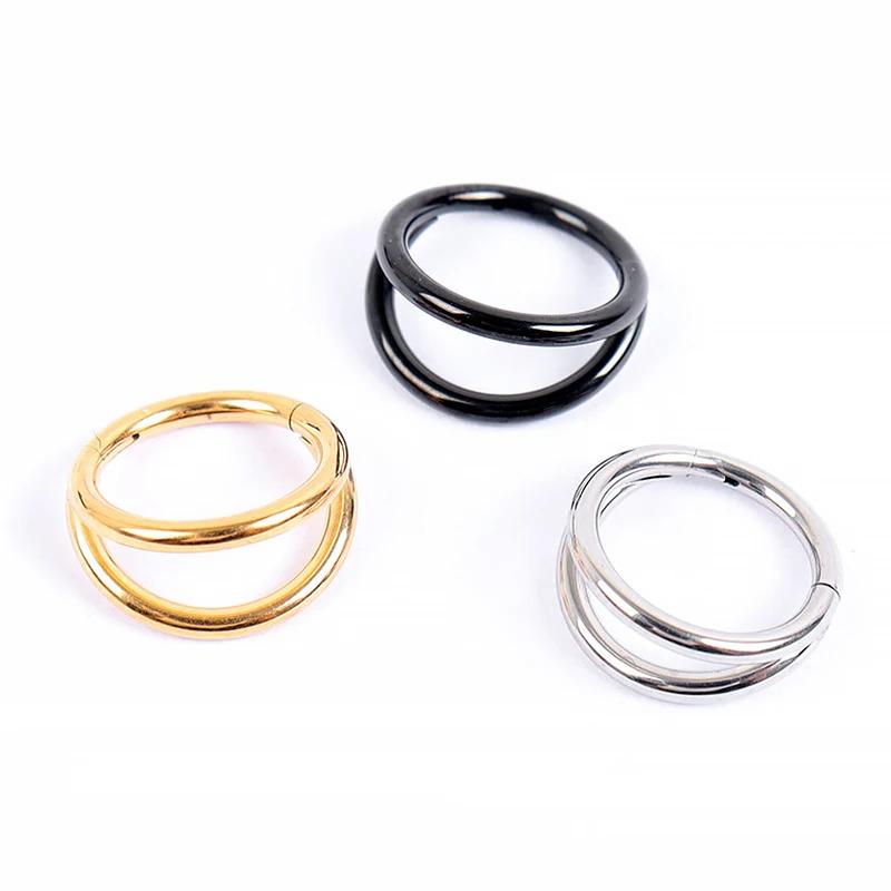 Nose Rings Hoops Double Septum Cartilage Hoop Earring Piercing Nariz Open Stacked for Women and Men 241125