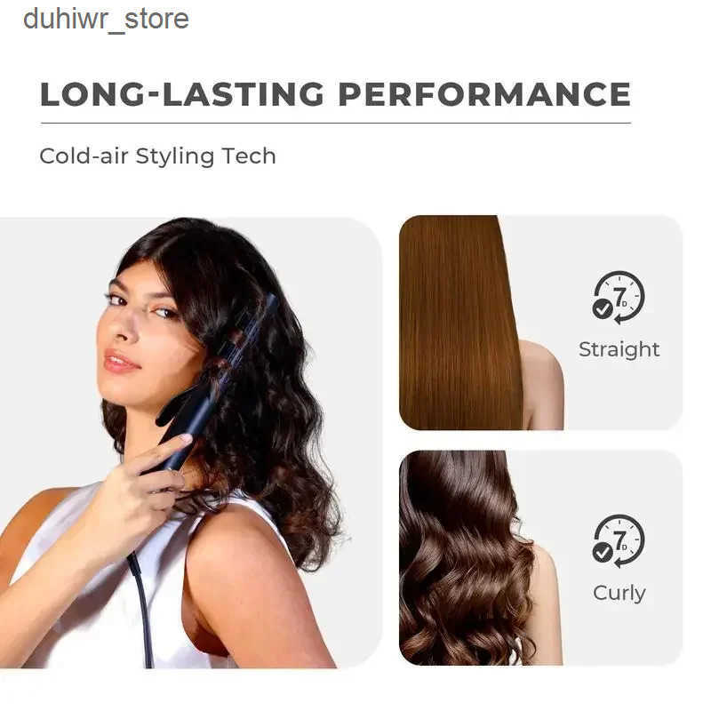 Curling Irons TYMO air straightener and curling iron 2-in-1 negative ion anti scaling curling iron 1.25 inches 5 temperature and dual pressure J241129