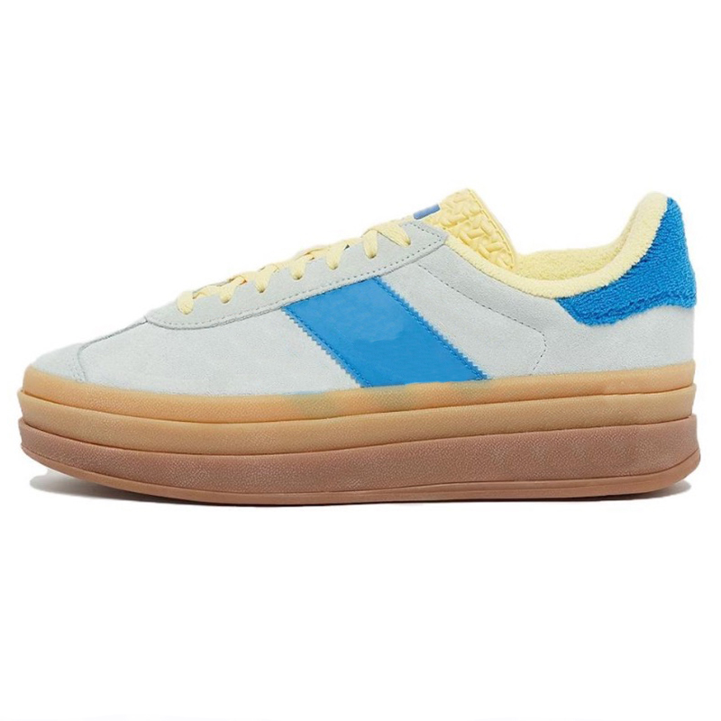 Designer Running Shoes Womens Platform Bold Cream Green Suede Leather Pink Glow Gum White Black Red Blue Yellow Flat Trainers Plate-forme Sneakers siz