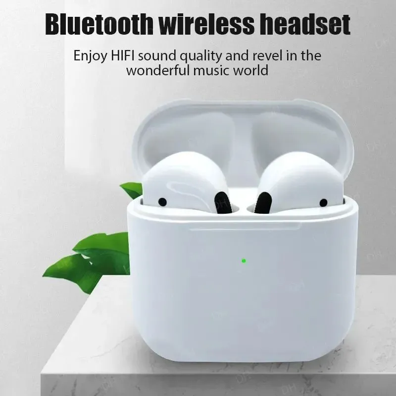 Bluetooth Earphone Pro 4 TWS Wireless Headphone In-Ear Earbud Compatible 5.0 Waterproof Headset with Mic for Xiaomi iPhone Pro4 Earbuds