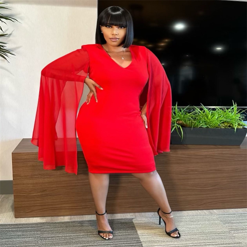 Simple Short Black Girls Prom Dress Cape Sleeves Knee Length Evening Dress Sexy V Neck Cocktail Club Party Wear Homecoming Graduation Dress Vestio De 