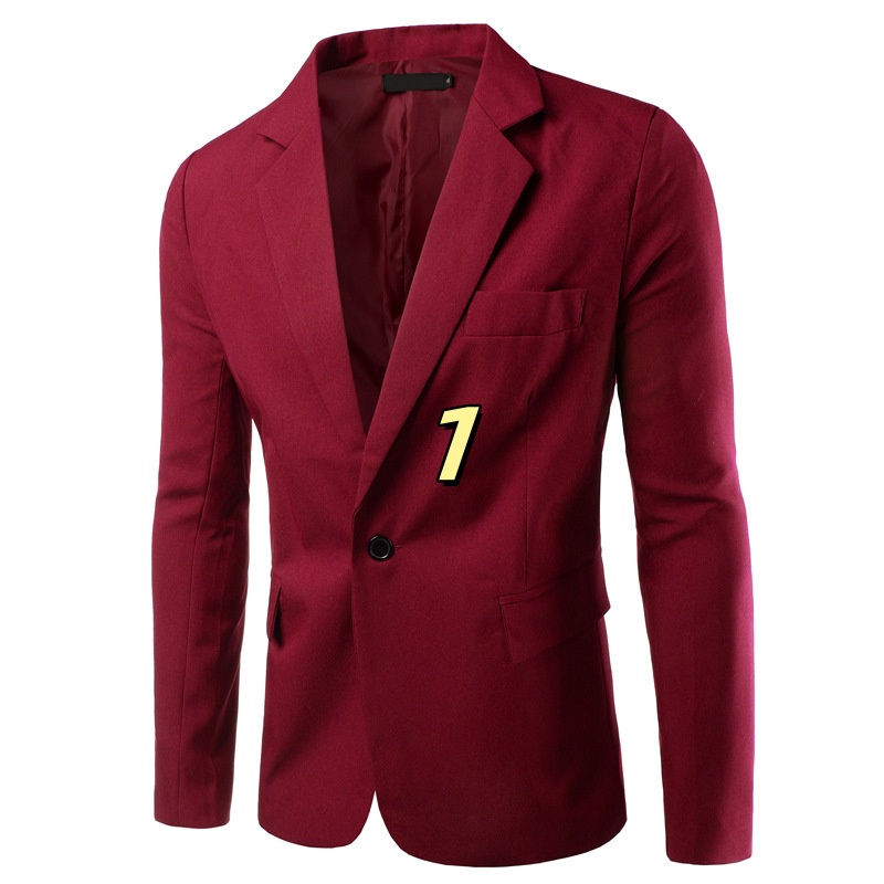 Autumn Men's k1265 Slim Single-Breasted Suit with Stand Collar Embroidery for Weddings