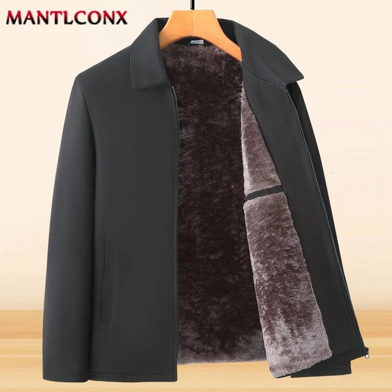 Thick Fleece Jacket Men Windproof Mens Winter Coat Blazer Autumn Warm Windbreak Casual Business L3XL 241202Z