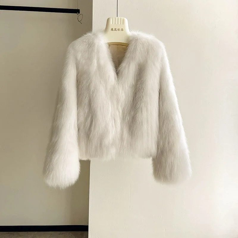 Womens Faux Fur Coat Short Jackets Long Sleeve Fluffy Lady Outwear Covered Button Women Streetwear N11071 241121Z