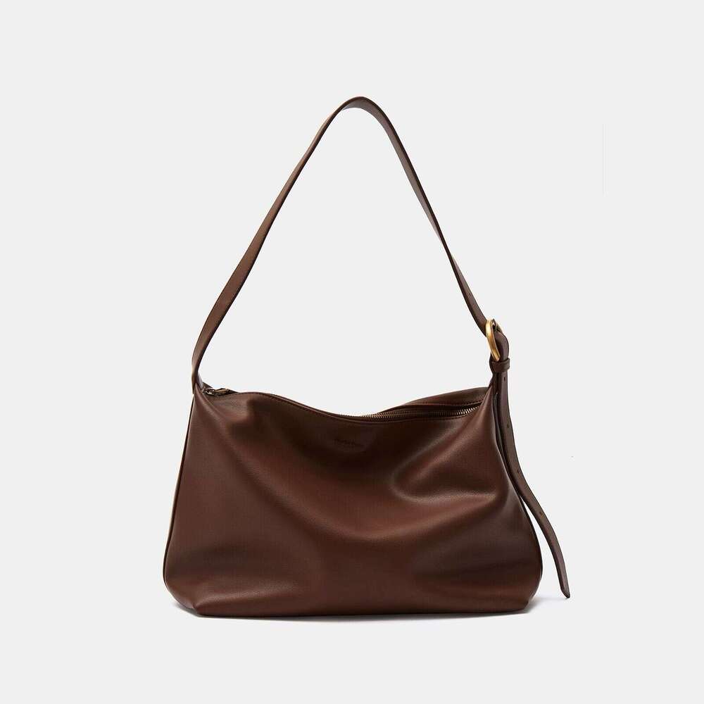 LEMON KOKO One Shoulder Armpit Simple And Versatile High-Capacity Temperament Fashion Niche Cowhide Women Bag