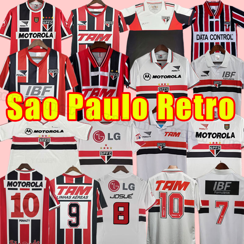 Sao paulo retro soccer jerseys 07 08 93 94 99 00 1991 1999 2007 2008 1993 1994 home away red black white camisetas de futbol Classic Vintage football shirts top