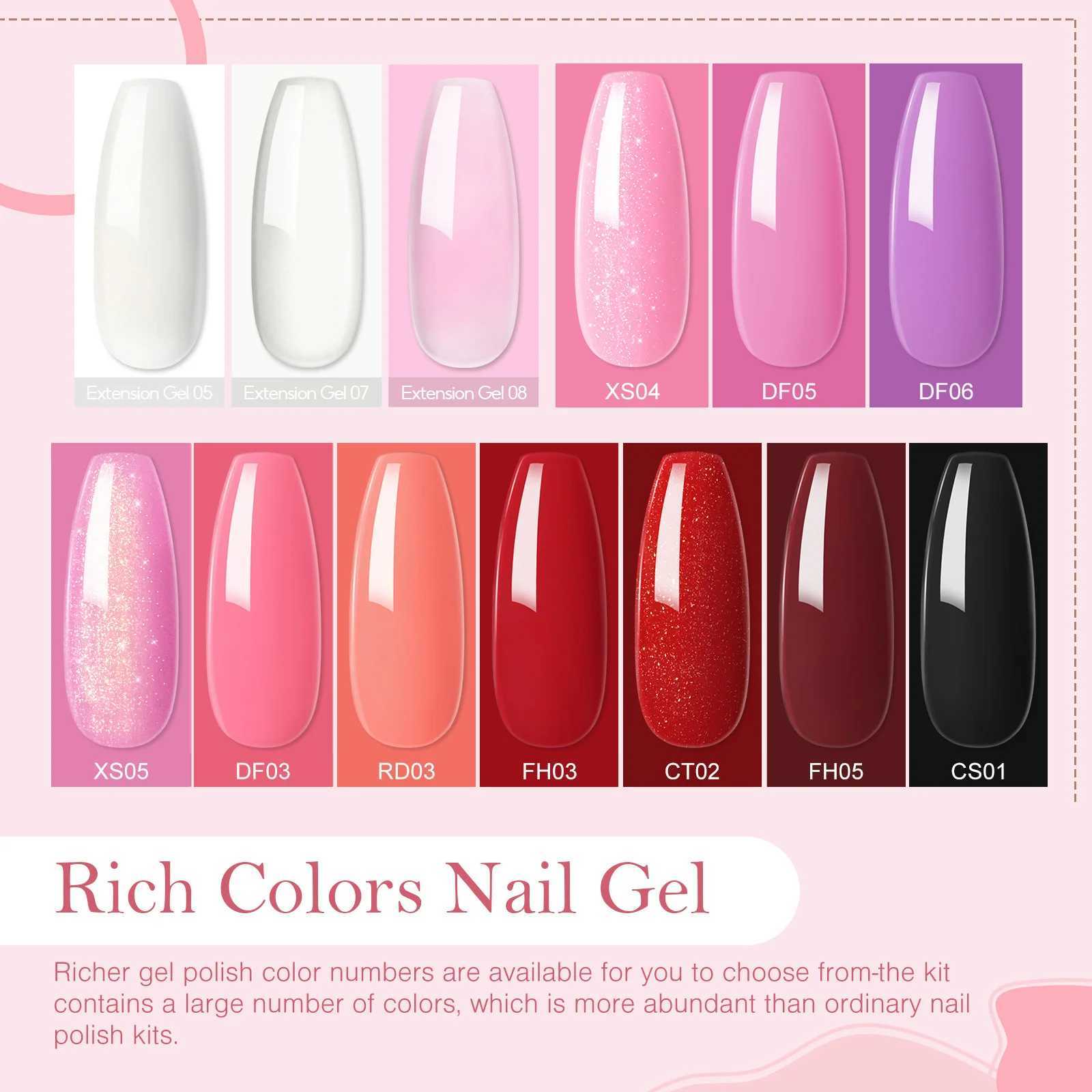Coscelia gel nail polish kit complete 0 gel nail polish 3 polyethylene nail glue with U-V light and drill starter handle kit W241128