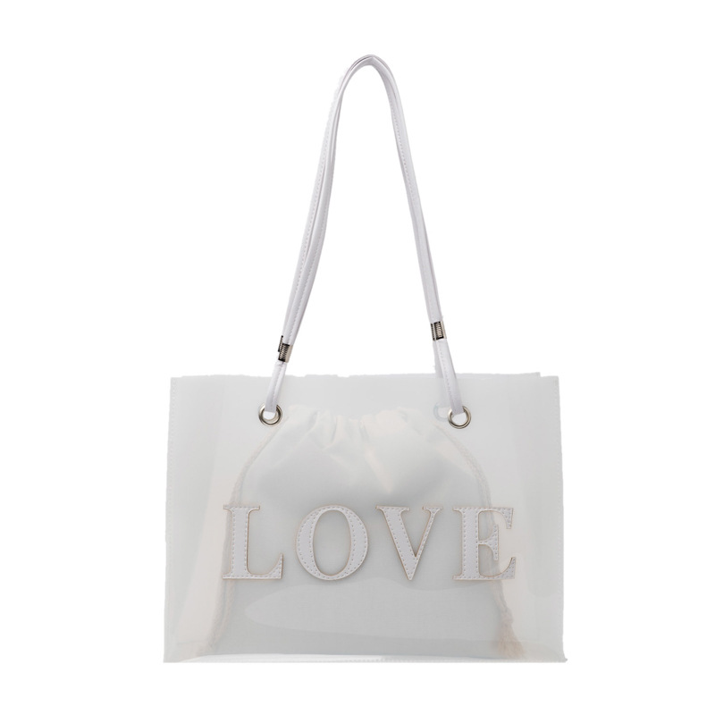 Shoulder Bags Transparent Jelly Bag Casual Totes Waterproof PVC Bag For Women 2024 Summer Beach Travel Handbag Large Capacity Clear Jelly