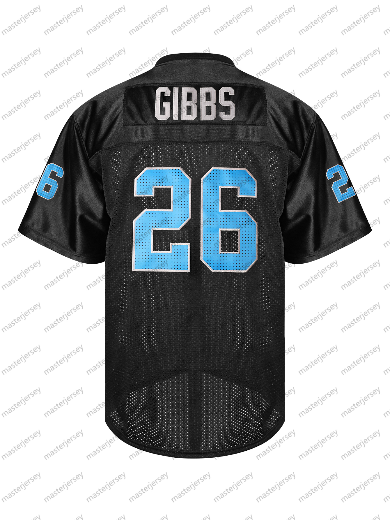 #26 Gibbs Men's Black Classic Embroidered V-Neck Rugby Jersey - Breathable, Short Sleeve Sports Shirt In Stock Football Jerseys