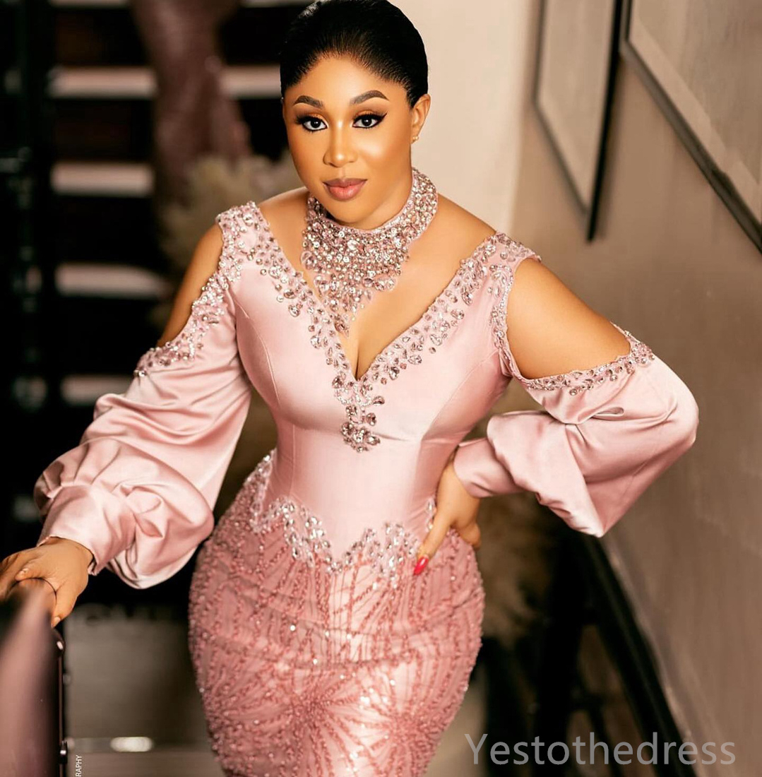 R&W 2024 Plus Size Prom Dresses for Black Women Illusion Promdress V Neck Beaded Lace Rhie Decorated Birthday Party Dress Second Reception Gowns Engag