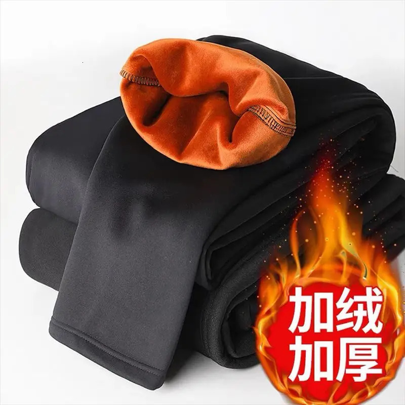Winter Mens Pants Bottom Mens Pants Warm Autumn Winter Thick Inner Elastic Tights 3XL 241122