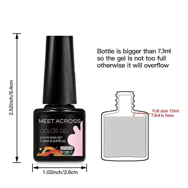 MEET ACROSS 80/20Pcs Flash Color gel nail polish Set Flash Semi Permanent Mixed Nail Art Clearcoat Nail Treatment Kit W241128