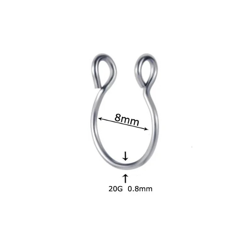 2 Sizes U Shaped Nose Ring Hoop Septum Rings Stainless Steel Piercing Oreja Pircing Jewelry 241125