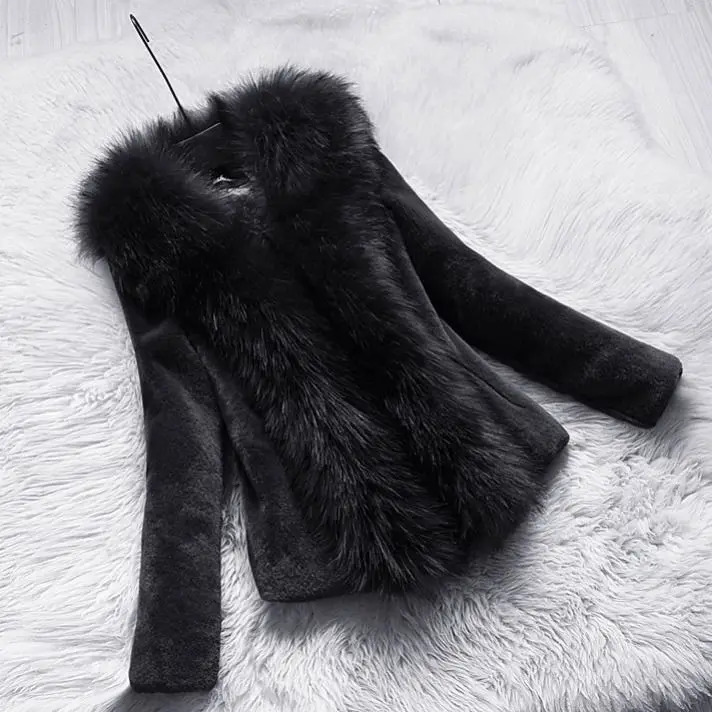 Elegant Faux Fur Coat Women Mink Warm Long Sleeve Female Outerwear Autumn Winter Jacket Hairy Overcoat 241121Z