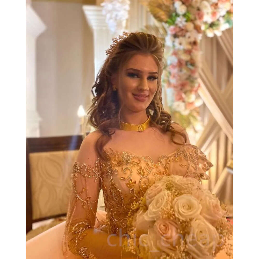 Ebi Gold Aso August Mermaid Prom Dress Beaded Crystals Evening Formal Party Second Reception Birthday Engagement Gowns Dresses Robe De Soiree Zj Es 66