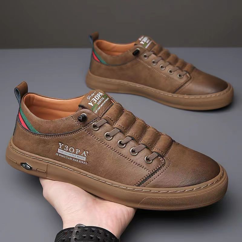 2025 New Breathable Soft Soled White Casual Small Fashion Shoes Multifunctional Fashionable Lace Up Personalized Men S Board Designer