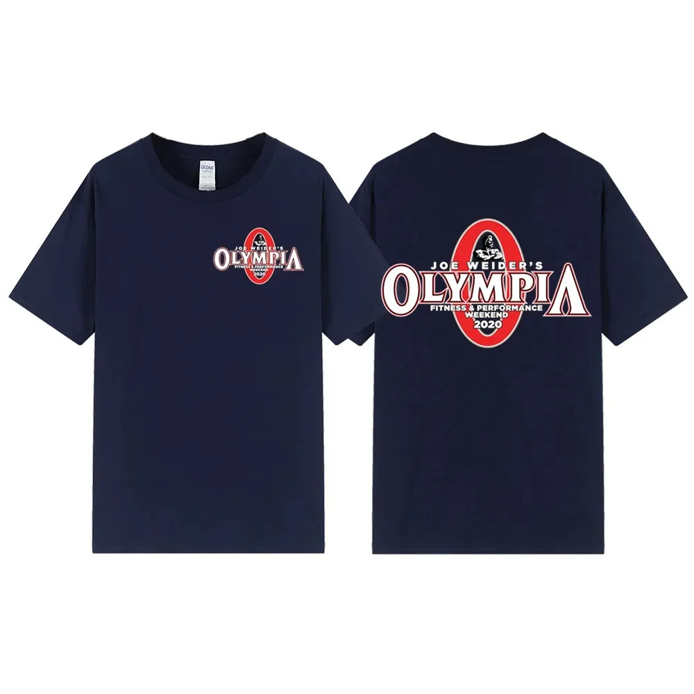 Trendy Summer Mens OLYMPIA Printed Pure Cotton T-shirt Mens Hip Hop Street Sports Fitness Comfortable Selling T-shirt 240428