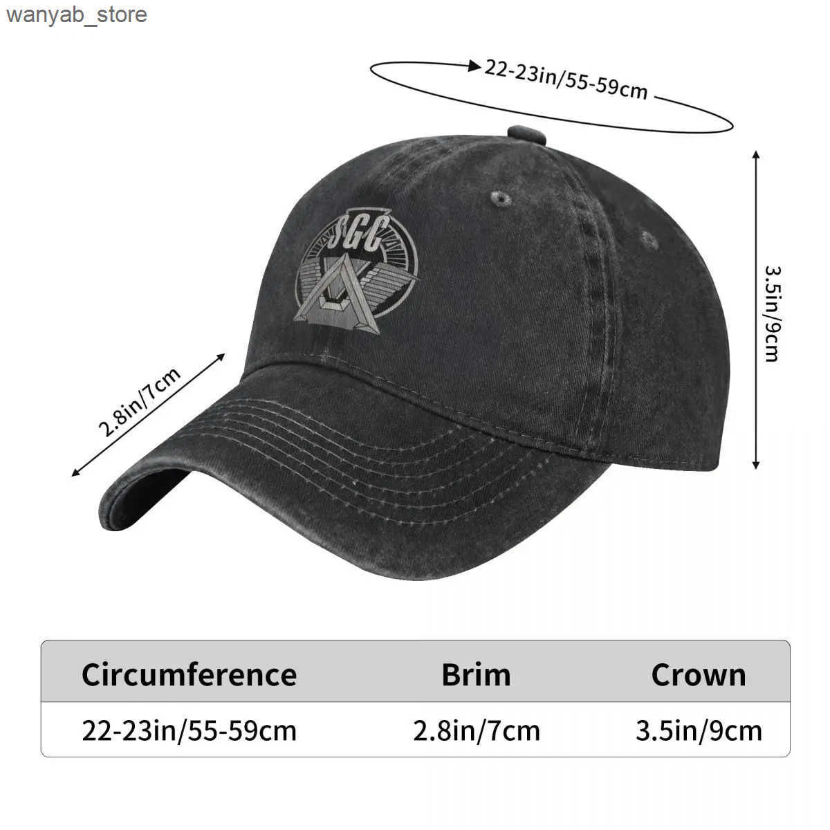 Ball Caps SGC Stargate Command Hat Set Mens Baseball Hat Retro Stargate Command Hat Adjustable L240910
