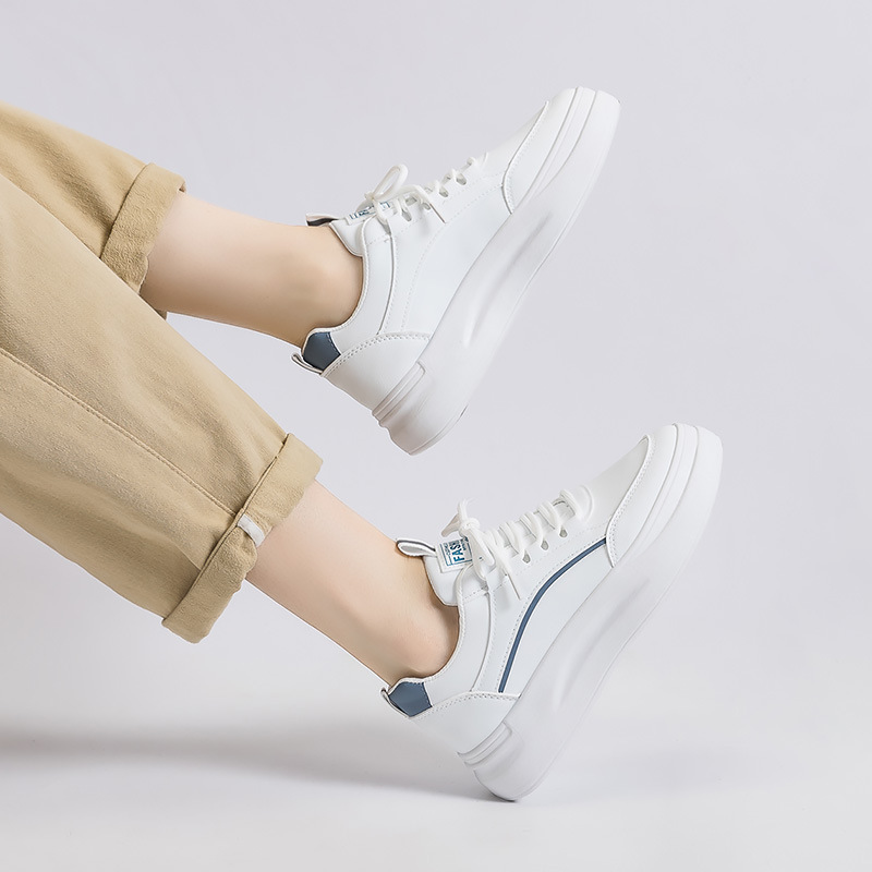 Women's New Summer White Little Breathable Female Student Korean Edition Versatile Thick Sole Casual Board Shoes Lhshoe