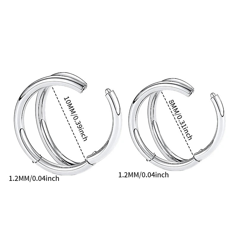 Nose Rings Hoops Double Septum Cartilage Hoop Earring Piercing Nariz Open Stacked for Women and Men 241125