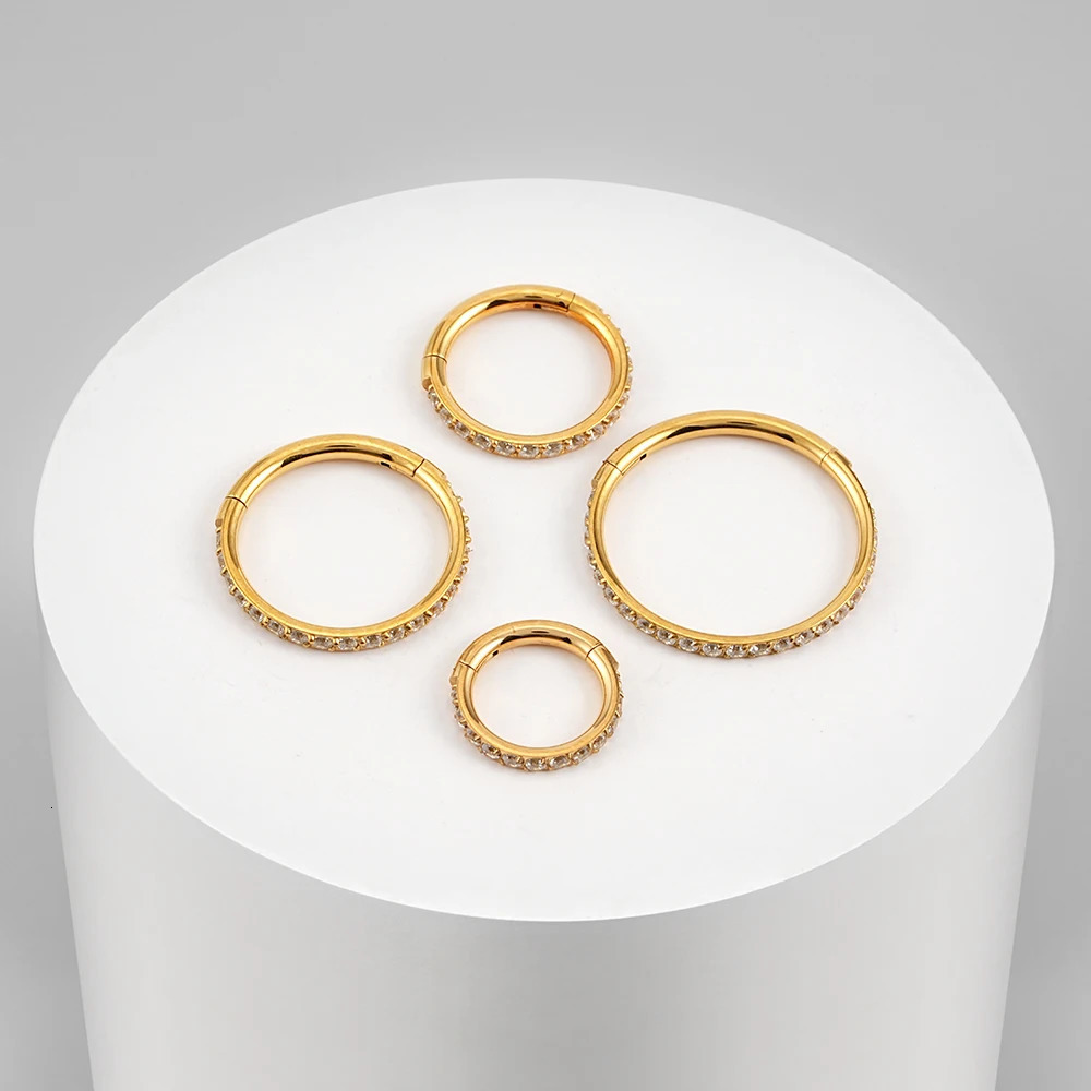 Right Grand G23 Side Prong Set Half Circle Cubic Zircon Nose Cilcker Conch Piercing 68101112mm Hoops 241125