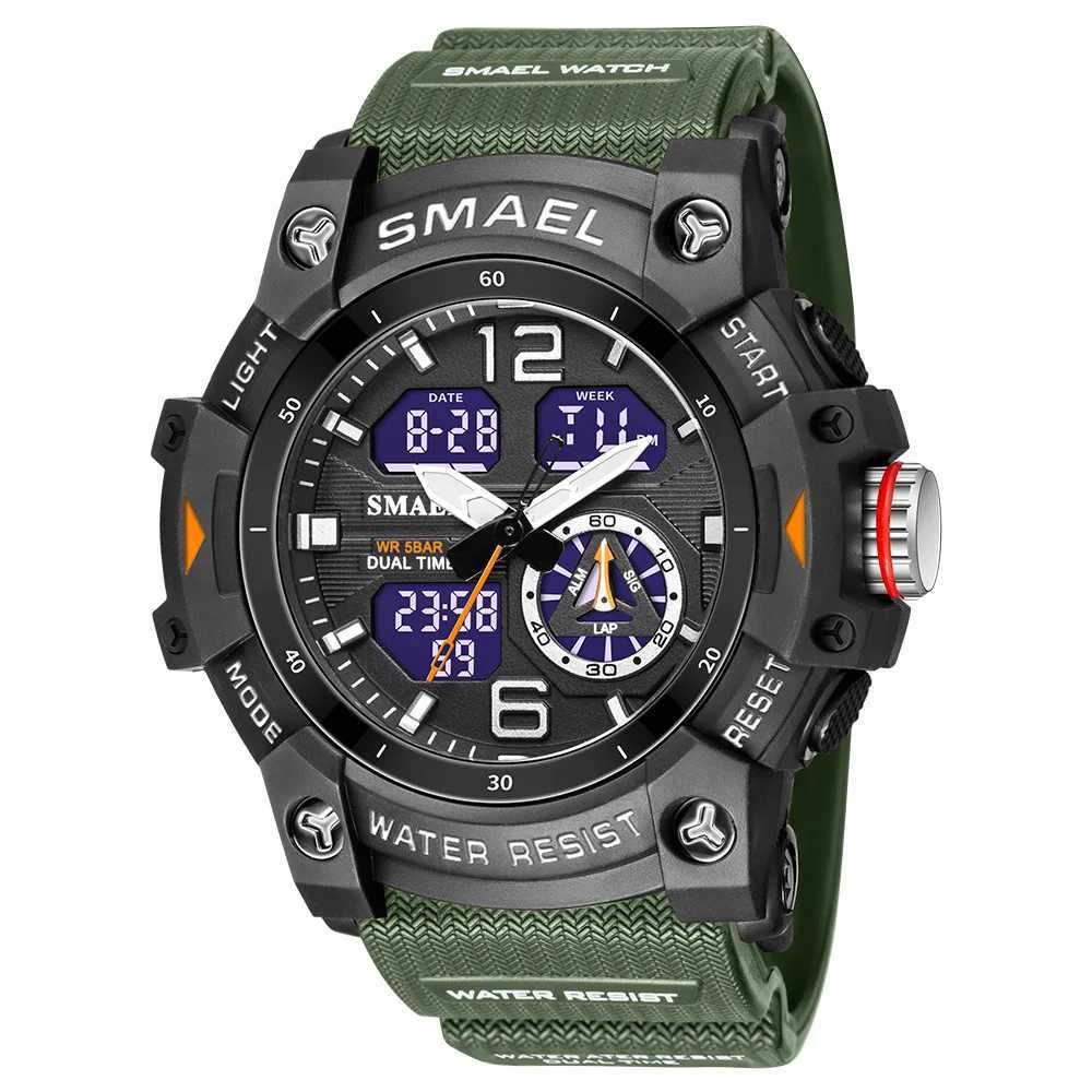 SMAEL 8007 Ectronic Sports Outdoor Waterproof and Shockproof Timing Dual Display Si Str Mens Watch M241128
