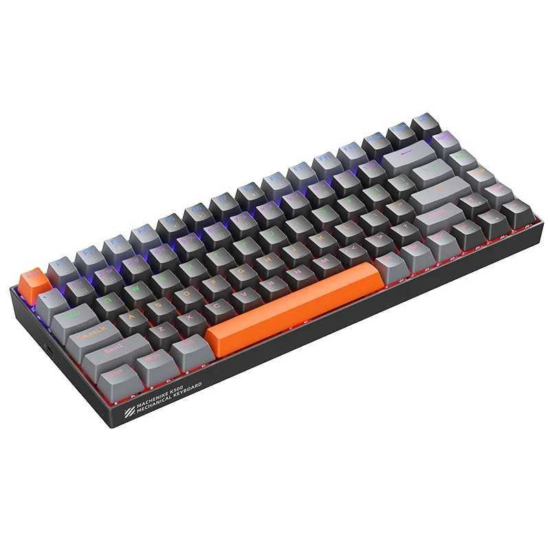 Henike K500A-B84 mechanical keyboard 75% TKL hot swappable wired gaming keyboard 6-color backlit 84 keys suitable for PC player laptops Y241126