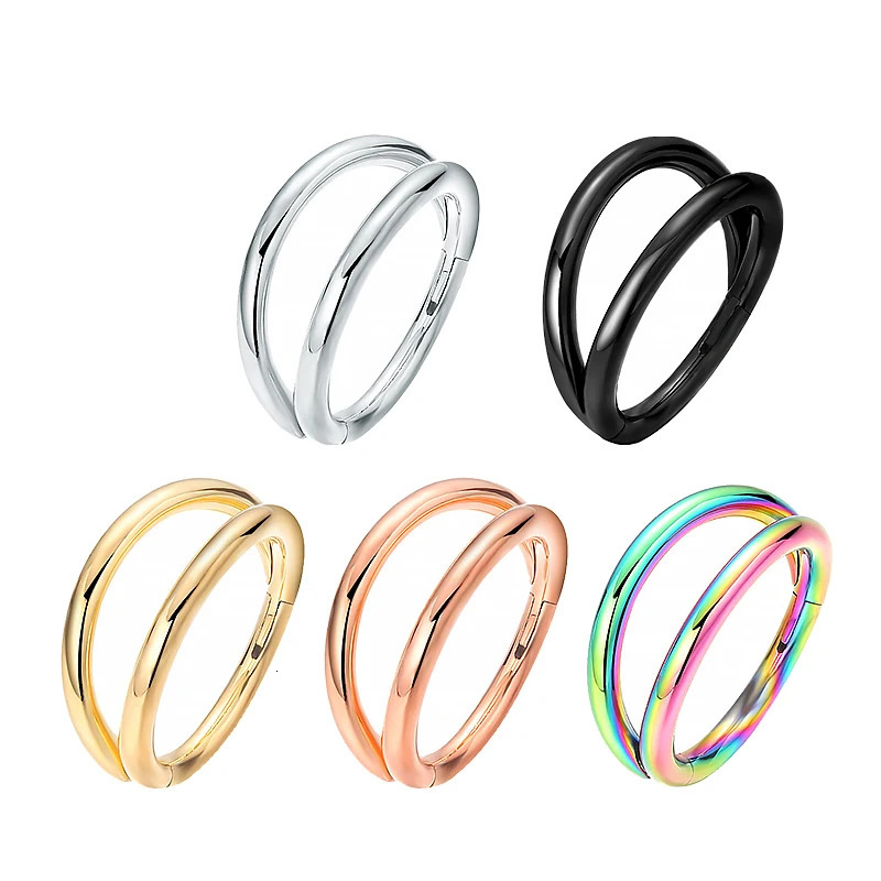 Nose Rings Hoops Double Septum Cartilage Hoop Earring Piercing Nariz Open Stacked for Women and Men 241125