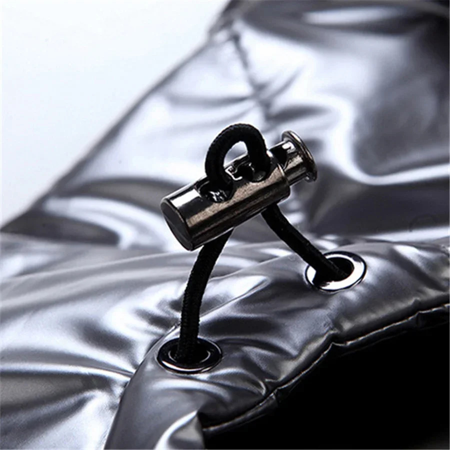 Men Winter Hooded Padded Vest Glossy Sleeveless Jacket Casual Outwear Thicken Warm Coat Waterproof Waistcoat Clothing 4XL 241129