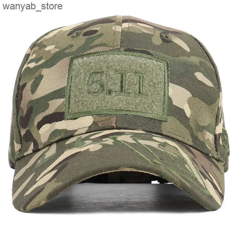 Ball Caps Mens tactical baseball cap fan colored cotton snap button green jungle game cap fishing sports camping cap L240910